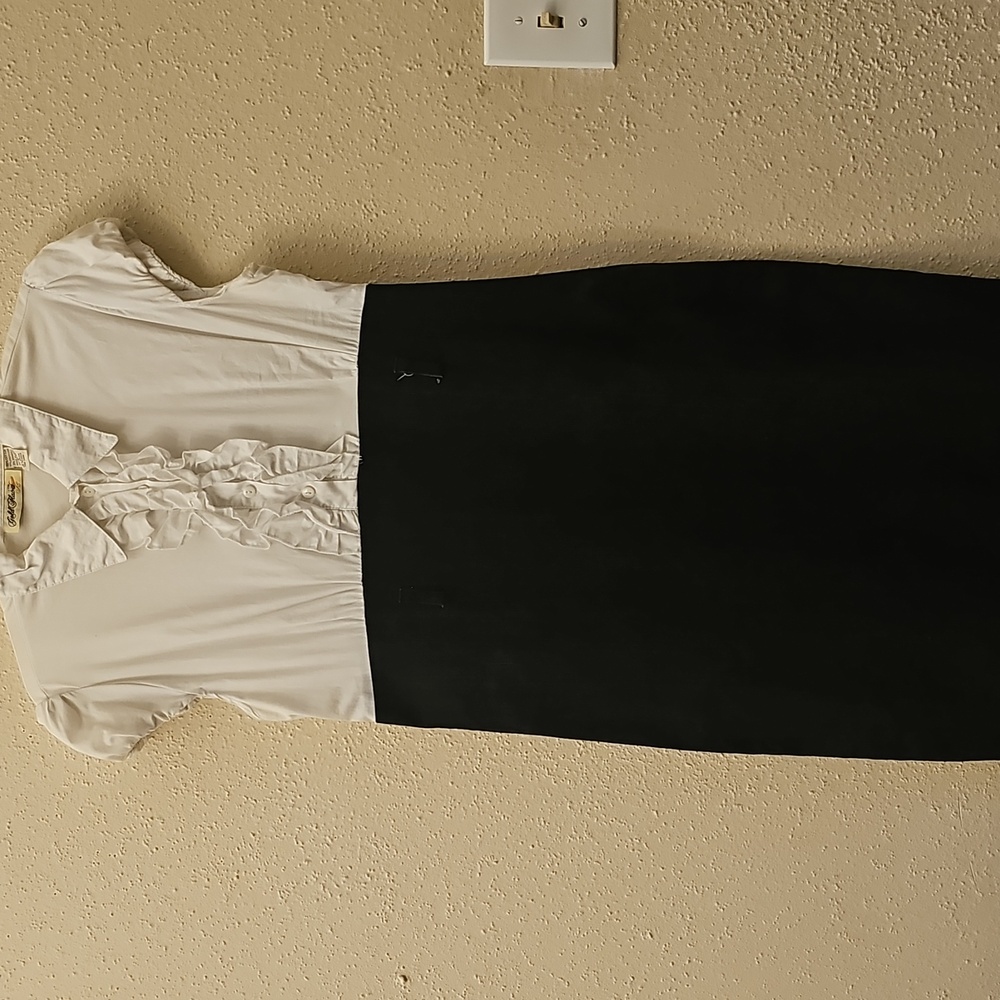 Black and White Ruffle Dress